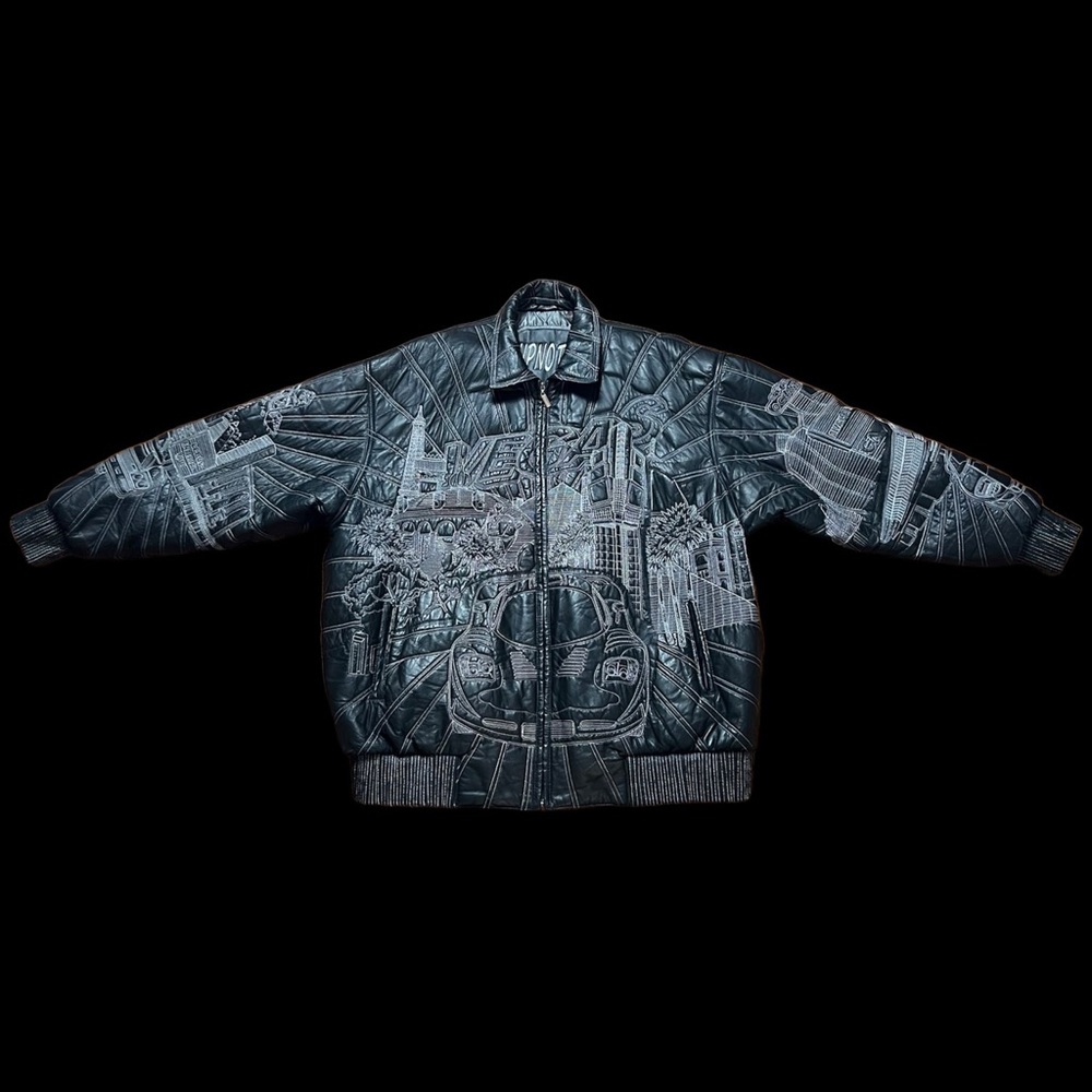SOLD 90s HPNOTIQ “Vegas” Stitched Leather Jacket